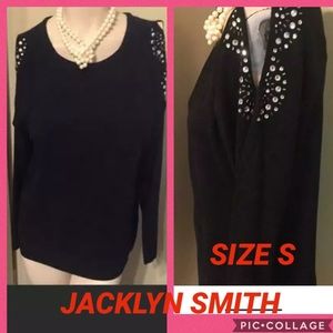 JACKLYN SMITH SLIT SLEEVE KNIT TOP SIZE S🛍